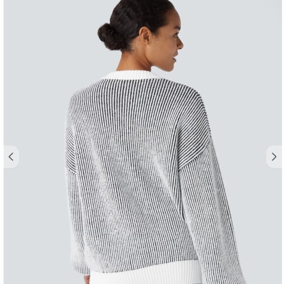 NWT Halara Block Stripe Sweater - Size Medium - Picture 2 of 8